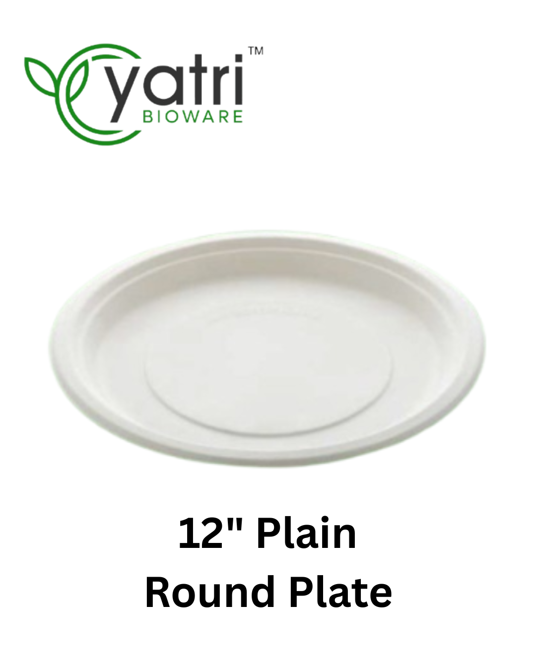 12" plain round plate