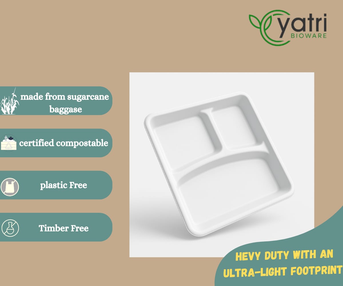10" 3 CP SQUARE PLATE | Products | Yatri Bioware