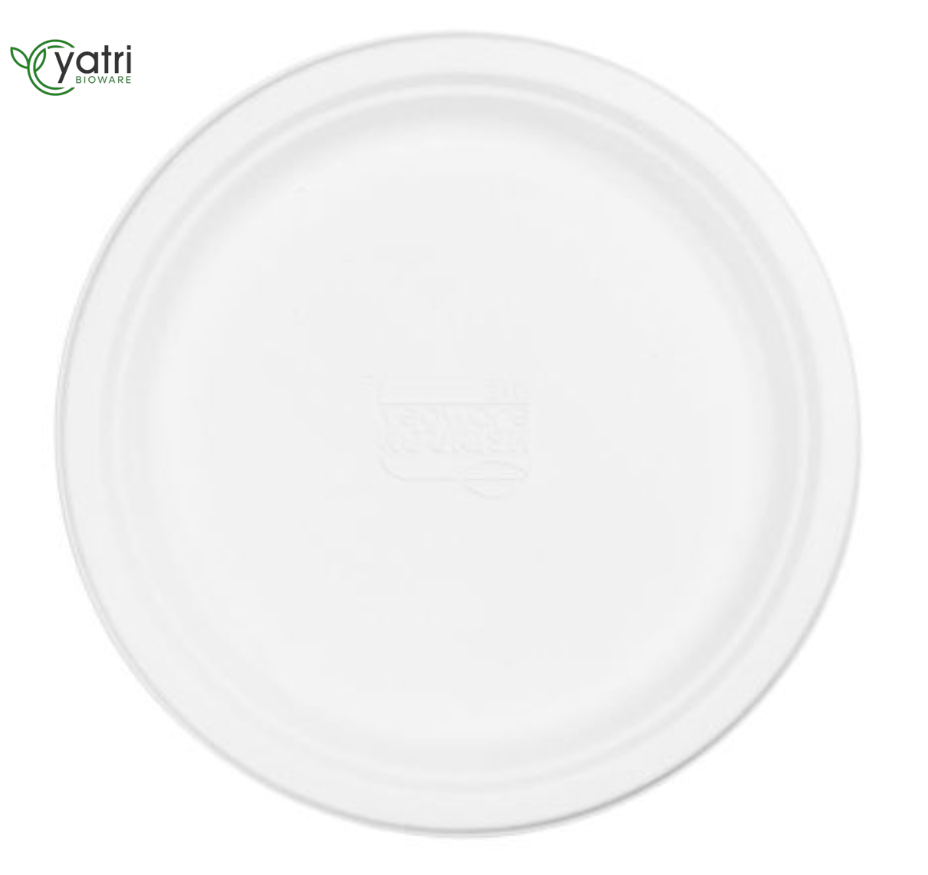 12" Compostable Round Plate | Eco-Friendly, Sturdy & Safe | Products | Yatri Bioware