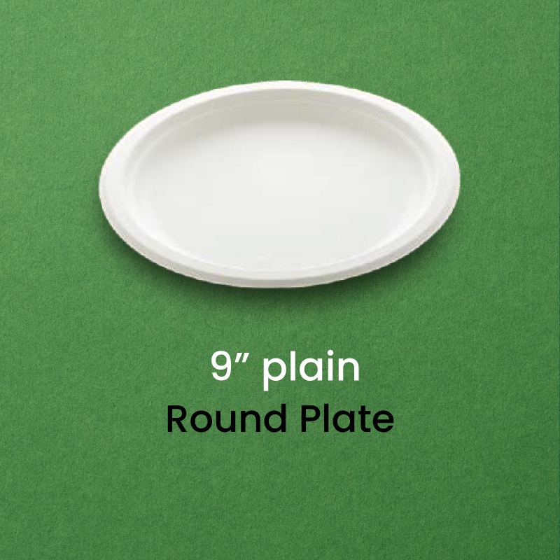 9" Compostable Round Plate | Eco-Friendly, Sturdy & Safe